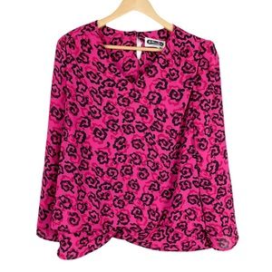 VINTAGE JoHanna Davis Pink Puff Sleeve Blouse Size 18 1/2